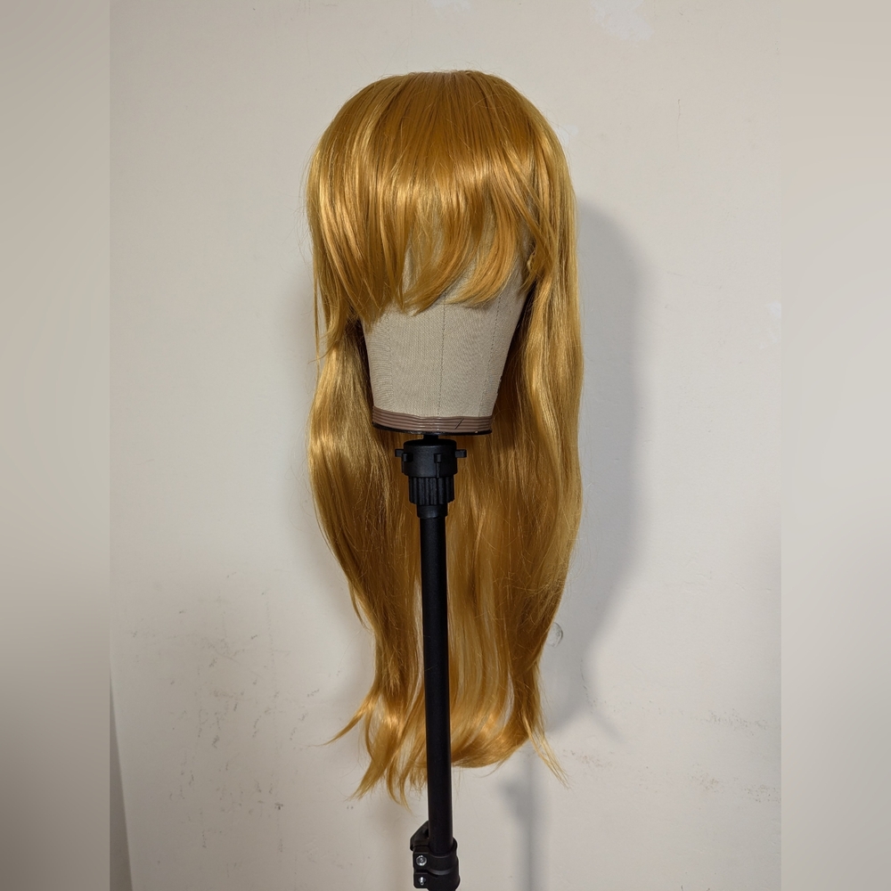 Long yellow blond costume wig